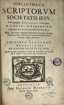 『イエズス会士による著作と著者目録：1608年にリバデネイラによって刊行された目録の改定増補版』