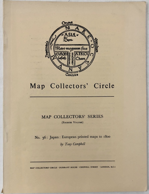 「日本：1800年までにヨーロッパで印刷された地図目録」（マップ・コレクターズ・シリーズ第4巻第36号）