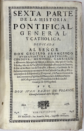『教皇と一般（世俗）、カソリックの歴史：第6部』（1623年から1644年にかけて世界で生じた特筆すべき出来事について）