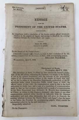 「日本帝国に関する公式文書、並びに現存するアメリカと日本帝国との諸関係を説明するために有益な文書についての大統領教書」