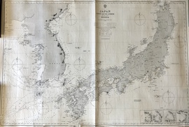 「英国ならびに諸外国政府による1870年までの調査による日本（本州、九州、四国）と朝鮮の一部の沿岸海図」付属「英国議会文書商業報告第18号付属（日本）地図」