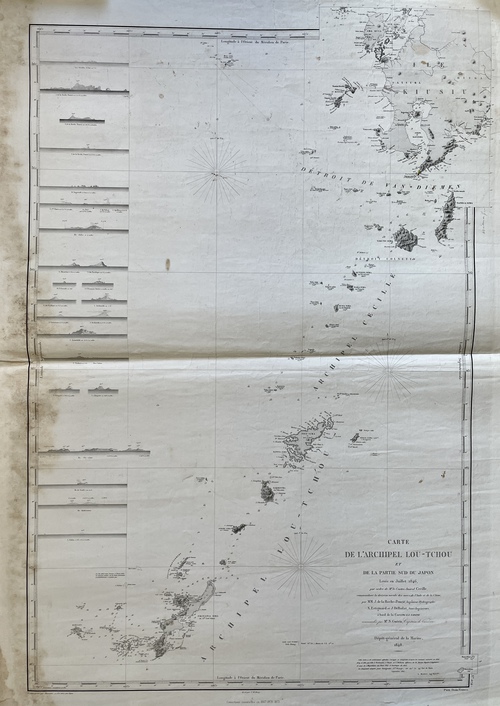 『琉球と日本南部図：1846年7月にインドシナ艦隊セシーユ提督の命によって製作』（海図）