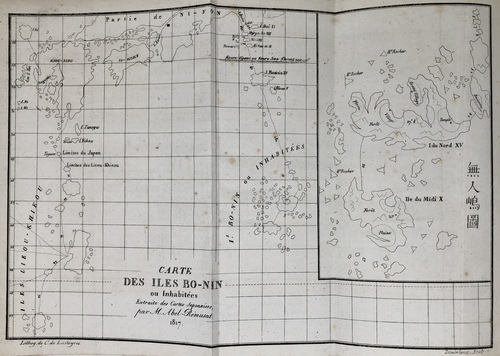 「マリアナ諸島と日本との間に位置するほとんど知られていない島々（小笠原諸島）についての記述」 / 「ゴロウニン『日本幽囚記』第1巻について」（書評記事）ほか 雑誌『ジュルナル・デ・サヴァン』1817年号所収 
