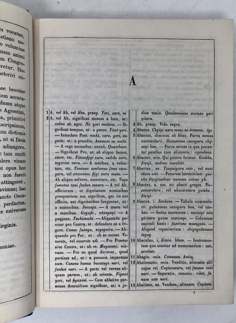 羅和辞典：1595年に天草コレジヨにて刊行された『羅葡和辞典』からの
