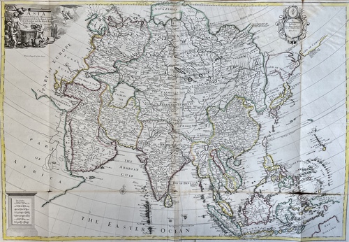 「アジア図：ロンドン英国王立協会、ならびにパリ王立アカデミーでの調査によって収集された情報に依拠して作成」（地図）