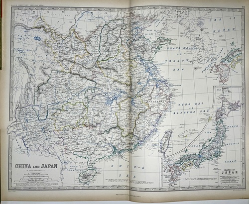 「中国と日本地図」