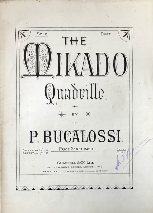 『ミカド・クヮドリール』（オペラ「ミカド」劇中曲楽譜）