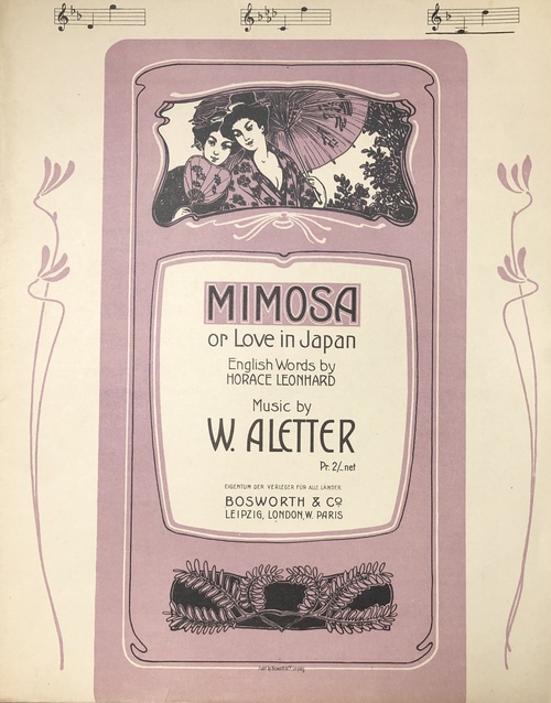 「ミモザ、あるいは日本における愛」（楽譜）
