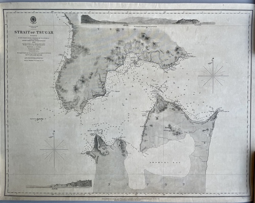 「津軽海峡：1855年のジョン・リチャード航海長が率いたイギリス軍艦サラセン号、ならびにアメリカ北太平洋測量艦隊の調査に基づく」（イギリス海軍水路部海図 2441号）