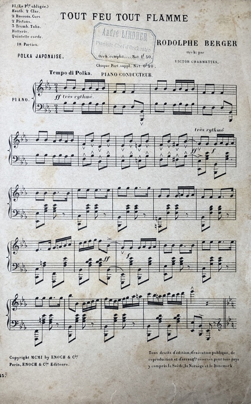 「熱情：日本のポルカ」（楽譜）