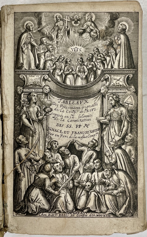 『イエズス会の主要人物総覧：聖イグナティウス・ロヨラと聖フランシスコ・ザビエルが列聖された厳かなる日に同会神父によって掲示された（図の解説）』