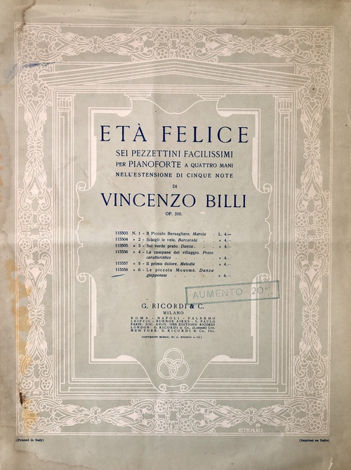 「幸福な時代：6つのとても簡単な小曲集、第６；小さなムスメ、日本の踊り」（楽譜）