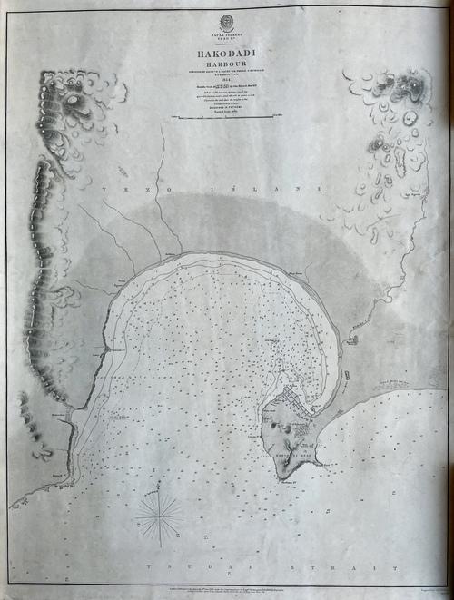 「函館港：1854年のアメリカ海軍中尉モーリー、プレブルらによる調査に基づく」（イギリス海軍水路部海図 2672号）