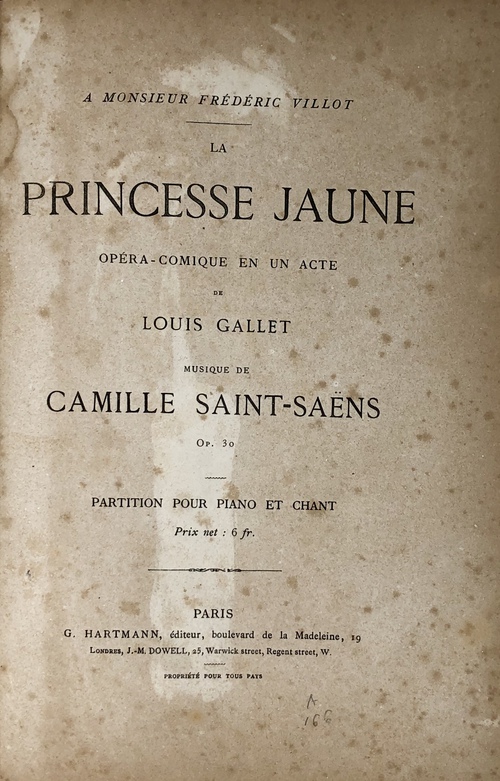 『黄色い王女（姫君）』（楽譜）